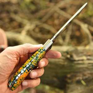Excellent Quality Carbon Steel Fixed Blade Hunting Knife OEM ODM Available <b>Honey</b> Comb Exotic Handle Outdoor Survival Knives - Product Image 5