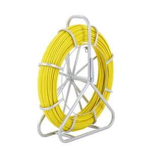 Avvolgicavo in fibra di vetro da 600 piedi (182,88 m) con diametro 5/16 pollici (3,81 mm), con 3 teste di trazione e spazzole per la pulizia, su supporto in acciaio - Product Image 6