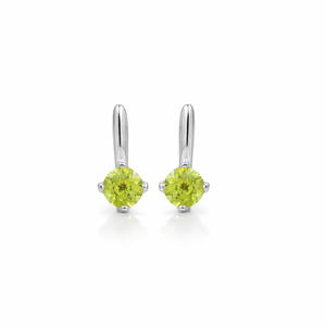 Pendientes de Aro Redondos de Plata de Ley 925 con Peridoto, Bañados en Oro, Ligeros, con Cierre, Pendientes de Aro con Piedras Preciosas - Product Image 4