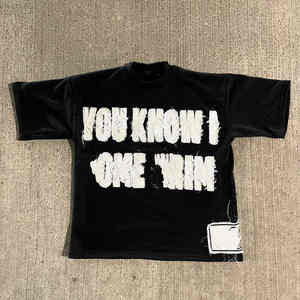 Camiseta de Manga Corta para Hombre, Estilo Urbano, 100% Algodón, con Parches Bordados Desgastados, Nueva Moda - Product Image 3