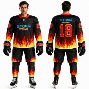 Custom Sports Ice Hockey Jersey With White <b>Laces</b> Men Youth Size Comfort Jersey Wholesale Team Wear Crew Neck Ice Hockey Uniform - Product Image 1