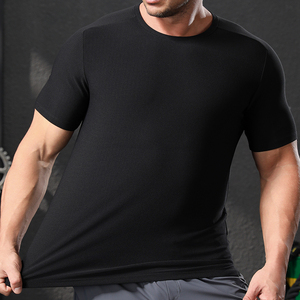 Outdoor Training High-Elastic Side Split <b>Plain</b> <b>Tshirt</b> for Printing <b>Tshirts</b> Wholesale Blank Tee Shirt - Product Image 3