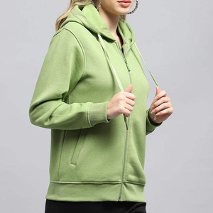 Sudaderas con Capucha y Cremallera para Mujer, Color Sólido, Manga Larga, Tejido de Algodón Transpirable, Estilo Regular Fit - Product Image 4
