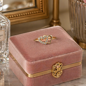 Anillo de Diamantes con Dos Corazones de 0.15 Ct |   Anillo de Compromiso de Oro Amarillo de 14K con Doble Corazón, Joyería Fina Romántica, Regalo para Mujer - Product Image 4