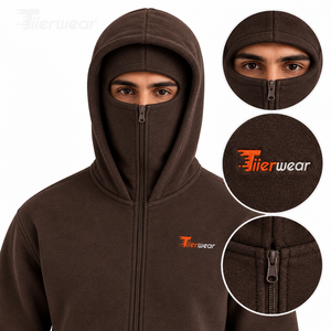 Sweat à capuche zippé intégral pour homme en molleton de coton, coupe classique, couleur unie, style décontracté, streetwear d'automne - Product Image 5