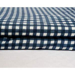 ผ้าพิมพ์ลายสีน้ำเงินขาวคุณภาพดี 100% ผ้าฝ้าย พิมพ์ลายตารางสีน้ำเงินขาว ออกแบบได้ตามต้องการ ขายดี ผ้า Tana Lawn สีน้ำเงินขาว สำหรับเสื้อยืด - Product Image 1