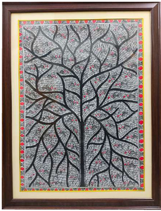 Pintura Decorativa Hecha a Mano en 3D de Metal, Estilo Madhubani de Bihar, Arte Folclórico Tradicional Indio, Industrias Jharkhand Ojistha, Decoración para el Hogar - Product Image 1