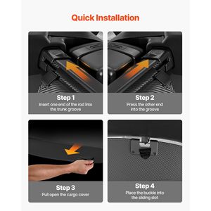 Copertura Cargo Retrattile Migliorata in Fibra di Carbonio, Schermo Privacy Anti-Spionaggio per Bagagli, Facile Installazione, Sicura - Product Image 6