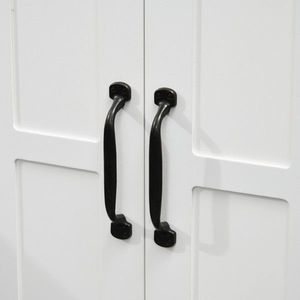 Meuble-vasque blanc pour salle de bain avec étagère réglable pour petits espaces - Product Image 2