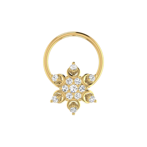 ต่างหูเพชรแท้รูปเกล็ดหิมะ Ajretail ทอง 14K น้ำหนัก 0.05 กะรัต - Product Image 1