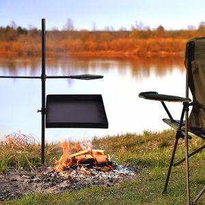 Portable Heavy-Duty Skillet Combo with Swivel Campfire Grill Adjustable Grill Grate Pan for <b>Camping</b> Outdoor Adventures - Product Image 5