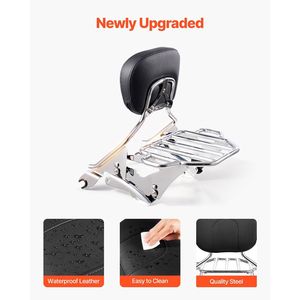 Per Harley Touring 2009-2024 Sissy Bar con portapacchi comodi sedili e accessori per lo schienale della moto - Product Image 4