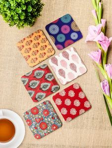 Juego de posavasos decorativos de MDF esmaltado ecológico con elegante artesanía para accesorios de decoración del hogar sostenibles - Product Image 1