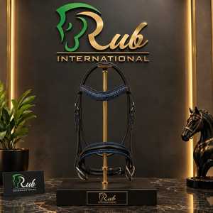 Brida de Cuero para Caballo Rub International con Ribete Azul, Equipo de Montar Cómodo para Caballos - Product Image 3