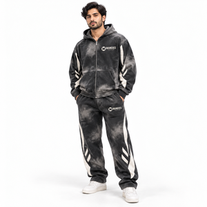 Ensemble de survêtement unisexe 2 pièces en polaire 100 % polyester écologique, personnalisable avec impression et broderie, style streetwear, vente en gros - Product Image 1