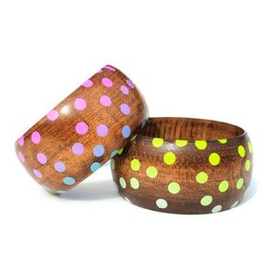 Pulseras Indias de Madera Pintadas a Mano, Coloridas, de Arte Popular - Brazaletes Étnicos Elegantes y a la Moda de RR ENTERPRISES - Product Image 5