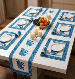 Premium Quality Cotton Floral Modern Printed Table Mat Set Matching <b>Runner</b> Durable Eco-Friendly for Dining Decor Wholesale Price - Product Image 4