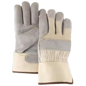 Guantes de Seguridad de Piel de Vacuno de Primera Calidad, Palma de Cuero Dividido, Dorso de Algodón Resistente, Uso Industrial, Certificación CE - Product Image 1