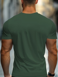 Camiseta Premium de Algodón Blanco y Mezcla de Poliéster, Tejido de Punto Suave, Manga Corta, Cuello Redondo, Corte Regular, Lisa, Informal, Verano - Product Image 2