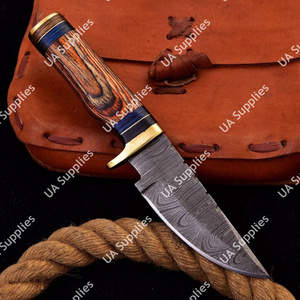 Couteau de survie tactique EDC à lame fixe en acier Damas forgé à la main, facile à transporter, équipement de bushcraft - Product Image 4