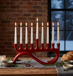 Menorah Decorativa de Metal Antigua Hecha a Mano para Cena a la Luz de las Velas, Candelabro Judío para Velas, Candelabros Religiosos - Product Image 3