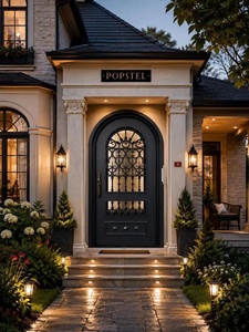 Puerta Principal Moderna de Hierro Forjado Resistente a la Oxidación con Arco Decorativo, Superficie Acabada, Seguridad Antirrobo, Uso Exterior - Product Image 5