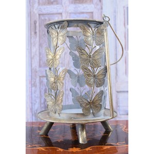 High Demanded <b>Brass</b> Butterfly Embossed Cylinder <b>Lantern</b> Home Decoration Durable Finish - Product Image 6