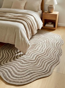 Alfombra de Lana Abstracta de Pelo Corto Hecha a Mano, Antibacteriana, Apta para Mascotas, Antideslizante, Diseño Moderno - Product Image 2