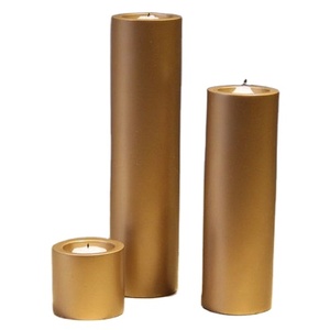 Modern Metallic Design Handmade Decorative Pillar Candles Holder Simple Style Stone Tableware Stand for Home Decor - Product Image 1