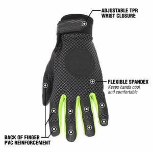 Gants de mécanicien à haute dextérité, paume en polyuréthane flexible, renfort en PVC au dos des doigts, durabilité, sécurité des mains, gants de travail - Product Image 5
