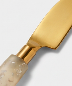 Golden <b>Cheese</b> <b>Knife</b> <b>Set</b> With stone Handle Metal Blade Dishwasher Safe Ideal For Kitchen And Parties Home And Cafe Use - Product Image 2
