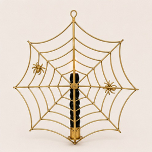 Gold Metal Spider Web Wall <b>Sconce</b> Candle Holder Taper Candleholder for Halloween Party Decor & Indoor Wall Mounted <b>Lighting</b> - Product Image 3