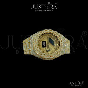 Reloj personalizado con diamantes de moissanita VVS completamente cubiertos de diamantes, estilo de joyería hecha a mano de alta calidad al mejor precio al por mayor - Product Image 2