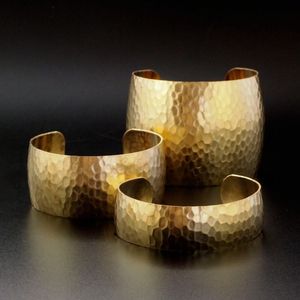 Boho Artisan Brass Cuff Chunky Stack Bangle Wedding Party Festive <b>Adjustable</b> Chic Antique Finished Statement Jewelry <b>Bracelet</b> - Product Image 6