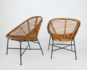 Wholesale Bamboo Rattan Lounge Chair Handwoven Seat with Metal Frame for Hotel Resort Living Room Furniture OEM ODM - Product Image 5