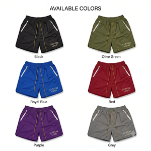 Custom Lightweight 100% Polyester Eco-Friendly Quick Dry Breathable <b>Mens</b> Streetwear Summer <b>Shorts</b> OEM ODM Private Label <b>Zip</b> - Product Image 5
