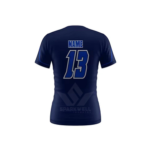 เสื้อวอลเลย์บอลแบบยูนิเซ็กซ์สีกรมท่า คอวี แขนสั้น ผ้าโพลีเอสเตอร์ซับเหงื่อ ระบายอากาศได้ดี ทรงพอดีตัว สำหรับผู้ใหญ่ ชุดกีฬาทีม - Product Image 5