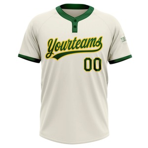 Camiseta de Béisbol Yourteams para Hombre, Manga Corta, Verde y Blanca, Transpirable, de Poliéster, con Nombre del Equipo Estampado, Corte Regular, para Todas las Temporadas - Product Image 1