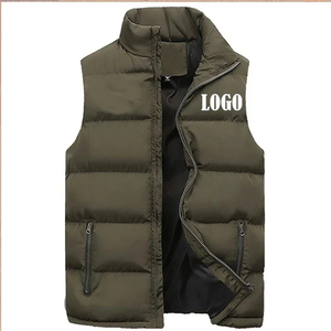 <b>Men's</b> <b>Red</b> Puffer Vest Sleeveless Winter <b>Gilet</b> Windproof Thick Quilted Stand Collar Zip Up - Product Image 3