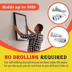 50 pièces d'ancres autoperceuses en zinc pour cloisons sèches, robustes, 50 # 6 vis de 1-1/4 pouces pour chevilles de fixation de plaques de plâtre pour murs métalliques creux - Product Image 2