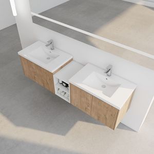 Mobile Bagno da 72 Pollici con Chiusura Ammortizzata, Lavabo e Piccoli Ripiani, Combinazione Armadietto 30+12 Pollici (Imballaggio KD) - Product Image 4