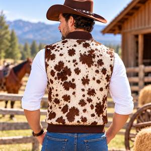 Chaleco Bomber de Cuero Vacuno con Pelo para Hombre, Chaleco Bomber de Cuero, Gilet Bomber en Pelle - Product Image 2