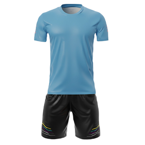 Uniforme de Fútbol Personalizado, 100% Poliéster, Corte Automatizado, Estampado Degradado, Cuello Redondo, Jersey y Pantalones Cortos de Fútbol - Product Image 4