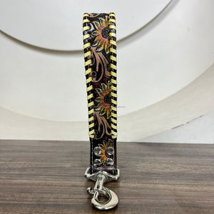 Wholesale Personalized Durable Hand <b>Tooled</b> <b>Leather</b> Sunflower Design Traffic Dog Lead Genuine <b>Leather</b> Lead for Training & Walking - Product Image 5