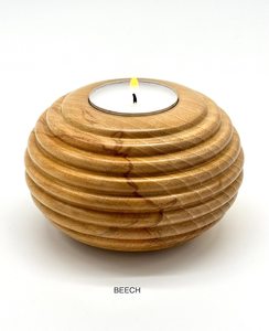 Hand Carved Acacia Wood Tealight Holder: Rustic Christmas Decor - Product Image 5