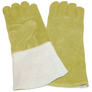 Heavy-Duty Reinforced Cowhide Split Leather Safety Gloves <b>Fire</b> Resistant and Heat Protection for Welding and Leather Work - Product Image 6