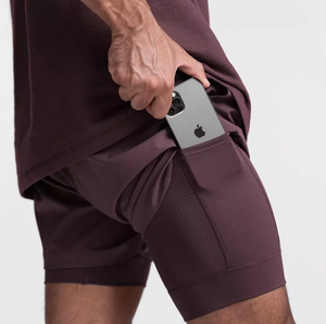 Men's White Quick Dry Sport Shorts <b>Mid</b> Waist Drawstring Pockets Bermuda Style Knitted Polyester - Product Image 5