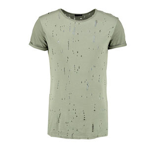 Wholesale Low Price Distressed Men Acid Wash T Shirt Summer Short-Sleeved Fashionable O-neck Casual T-Shirts For Sale - Product Image 6