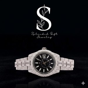 Reloj Deportivo de Lujo para Hombre de 41 mm con Esfera Escarchada, Grandes Diamantes Moissanite, Logotipo Personalizado, Caja de Acero Inoxidable, Colección Hip Hop de Cuarzo - Product Image 1