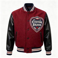 Vestes universitaires Layenne en promotion, coupe ample, style baseball, logo personnalisé, vestes universitaires hip-hop pour hommes